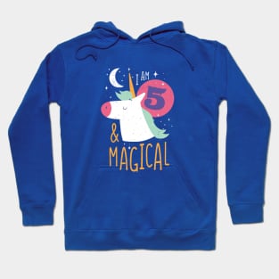 I'm 5 & Magical | Fun Unicorn Birthday Hoodie